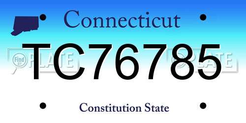 TC76785 Connecticut License Plate