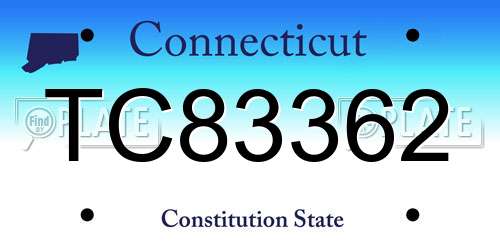 TC83362 Connecticut License Plate
