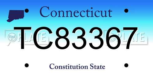 TC83367 Connecticut License Plate