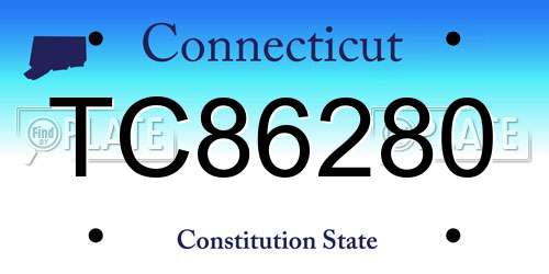 TC86280 Connecticut License Plate