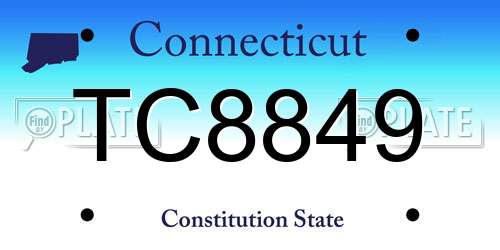 TC8849 Connecticut License Plate