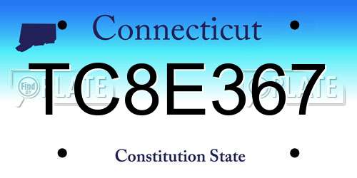 TC8E367 Connecticut License Plate