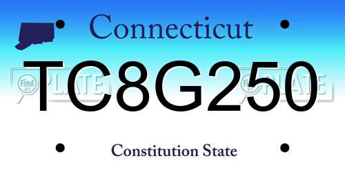 TC8G250 Connecticut License Plate