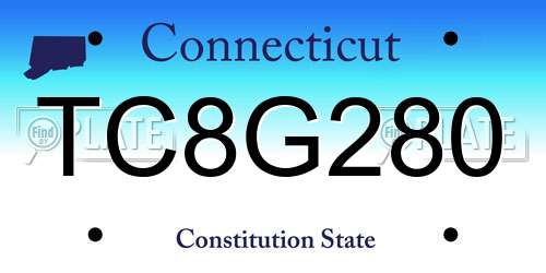 TC8G280 Connecticut License Plate