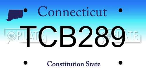 TCB289 Connecticut License Plate