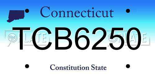 TCB6250 Connecticut License Plate