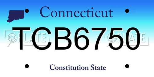 TCB6750 Connecticut License Plate