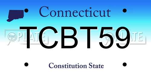 TCBT59 Connecticut License Plate