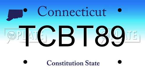 TCBT89 Connecticut License Plate