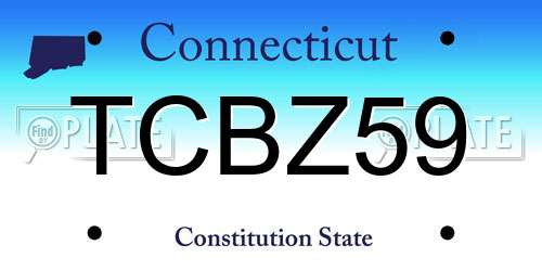 TCBZ59 Connecticut License Plate