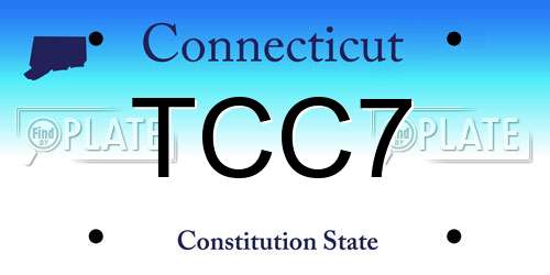 TCC7 Connecticut License Plate