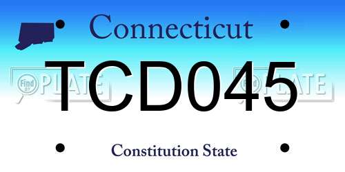TCD045 Connecticut License Plate