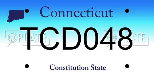 TCD048 Connecticut License Plate