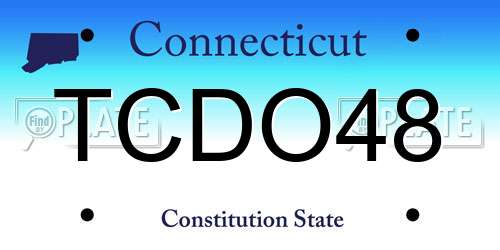 TCDO48 Connecticut License Plate