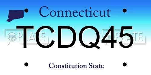 TCDQ45 Connecticut License Plate
