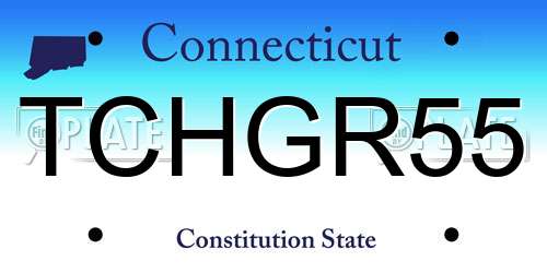 TCHGR55 Connecticut License Plate