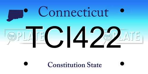 TCI422 Connecticut License Plate