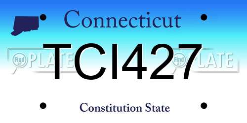 TCI427 Connecticut License Plate