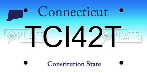 TCI42T Connecticut License Plate