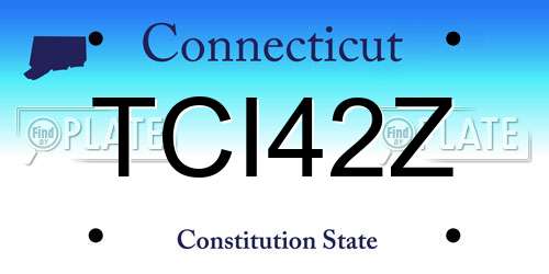 TCI42Z Connecticut License Plate