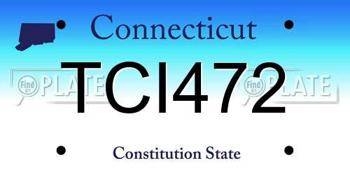 TCI472 Connecticut License Plate