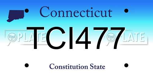 TCI477 Connecticut License Plate