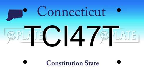 TCI47T Connecticut License Plate