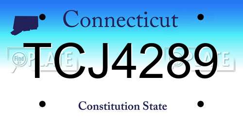 TCJ4289 Connecticut License Plate