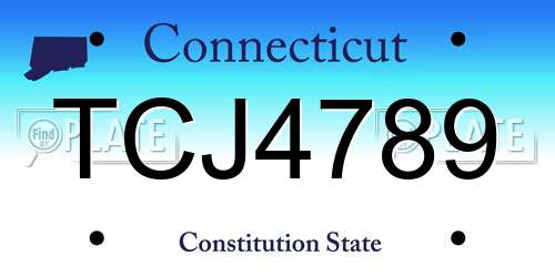 TCJ4789 Connecticut License Plate