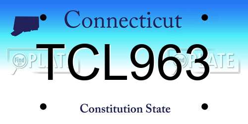 TCL963 Connecticut License Plate
