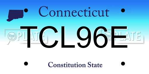 TCL96E Connecticut License Plate