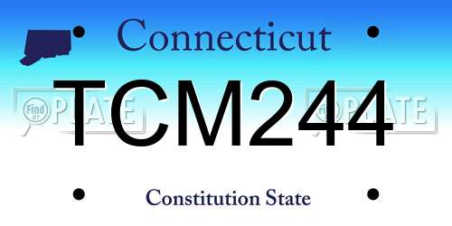TCM244 Connecticut License Plate