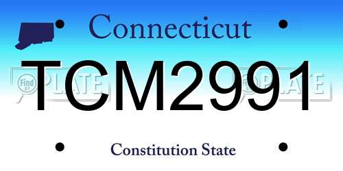 TCM2991 Connecticut License Plate