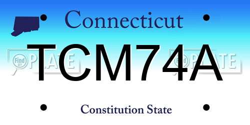 TCM74A Connecticut License Plate