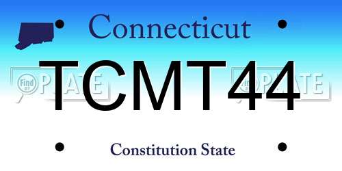 TCMT44 Connecticut License Plate