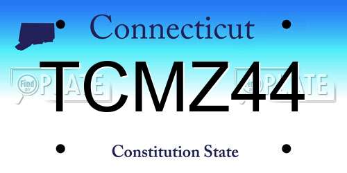 TCMZ44 Connecticut License Plate
