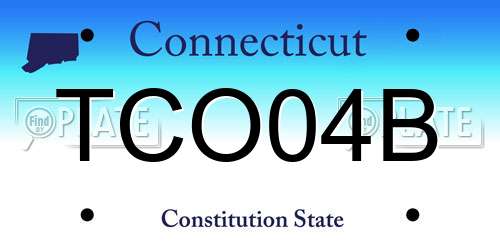 TCO04B Connecticut License Plate