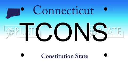 TCONS Connecticut License Plate