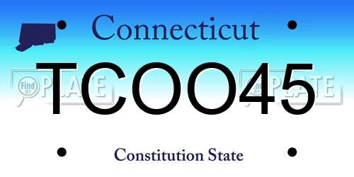 TCOO45 Connecticut License Plate