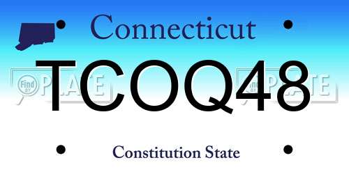 TCOQ48 Connecticut License Plate