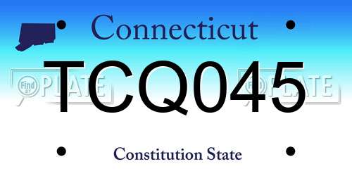 TCQ045 Connecticut License Plate
