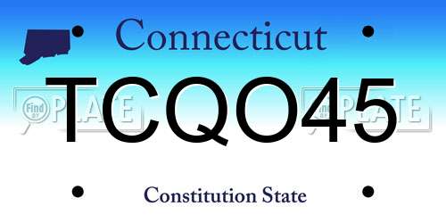 TCQO45 Connecticut License Plate