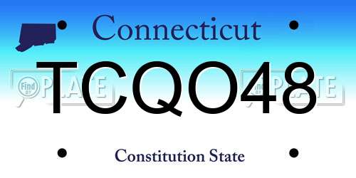 TCQO48 Connecticut License Plate