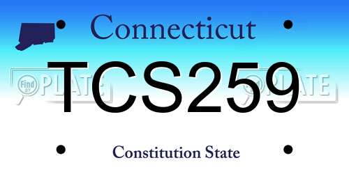 TCS259 Connecticut License Plate