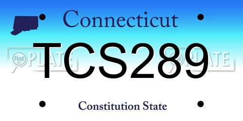 TCS289 Connecticut License Plate