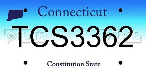 TCS3362 Connecticut License Plate