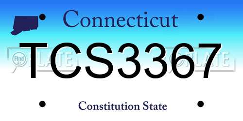 TCS3367 Connecticut License Plate