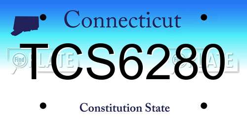 TCS6280 Connecticut License Plate