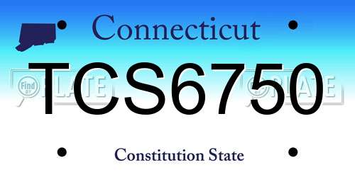 TCS6750 Connecticut License Plate