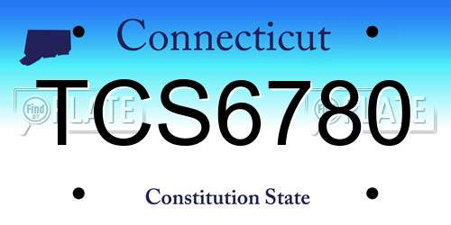 TCS6780 Connecticut License Plate